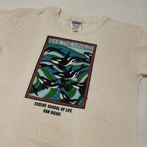 Save the Whales San Diego Women’s XS Youth large Cream Ocean shirt